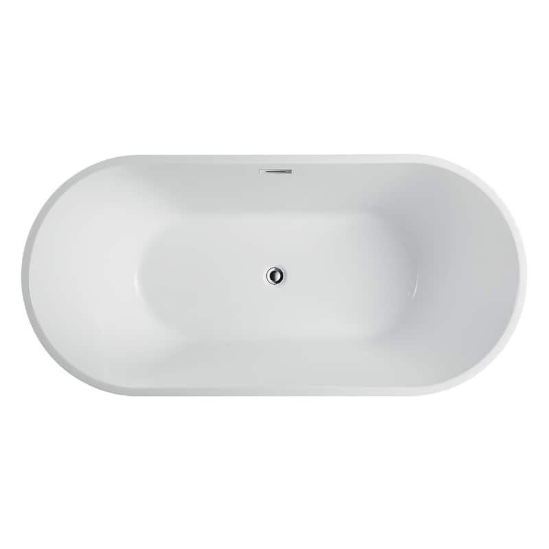 Vanity Art 54" Acrylic Freestanding Soaking Bathtub