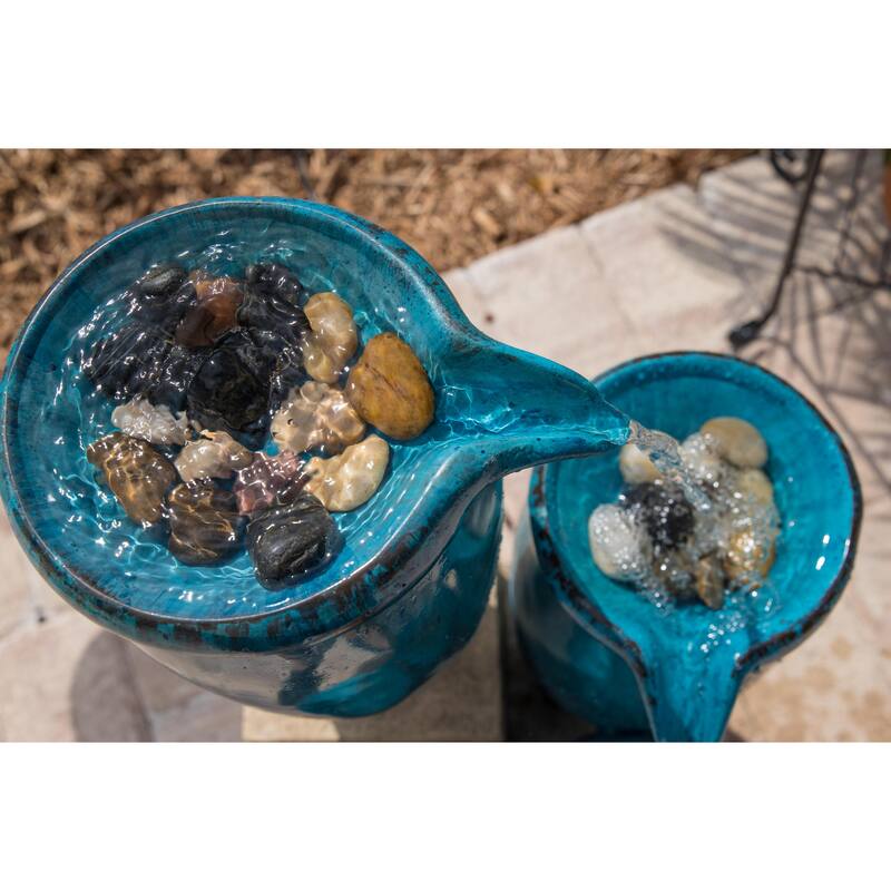 Kenroy Home Vessel Cascading Floor Fountain - Blue