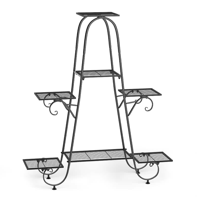 7-Tier Large Metal Plant Stand: Multilayer Flower Planter Pot Storage Shelving