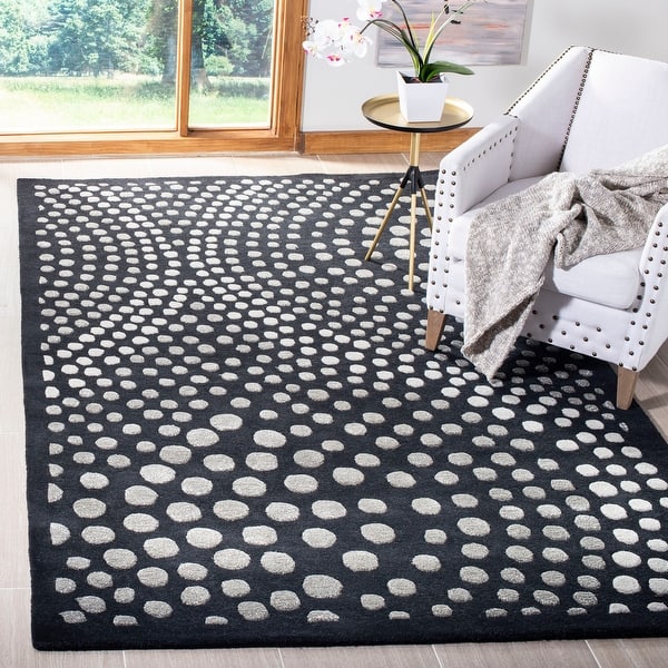 slide 2 of 45, SAFAVIEH Soho Liese Hand-tufted Graphic Area Rug 3'6" x 5'6" - Dark Grey