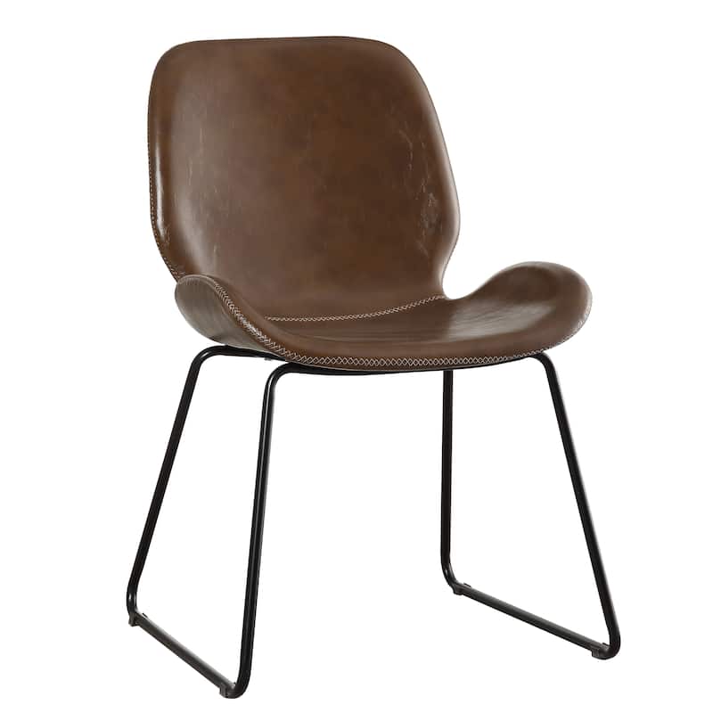 Gill Modern Faux Leather Curved Accent Chair by Furniture of America