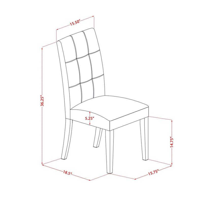 Modern 5 Piece Dining Set - Linen White Table & Gray Chairs - Kitchen Table Set