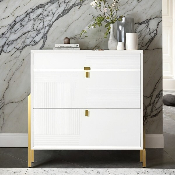 Shoe Cabinet with 2 Flip Drawers and 1 Slide Drawer Modern Shoe