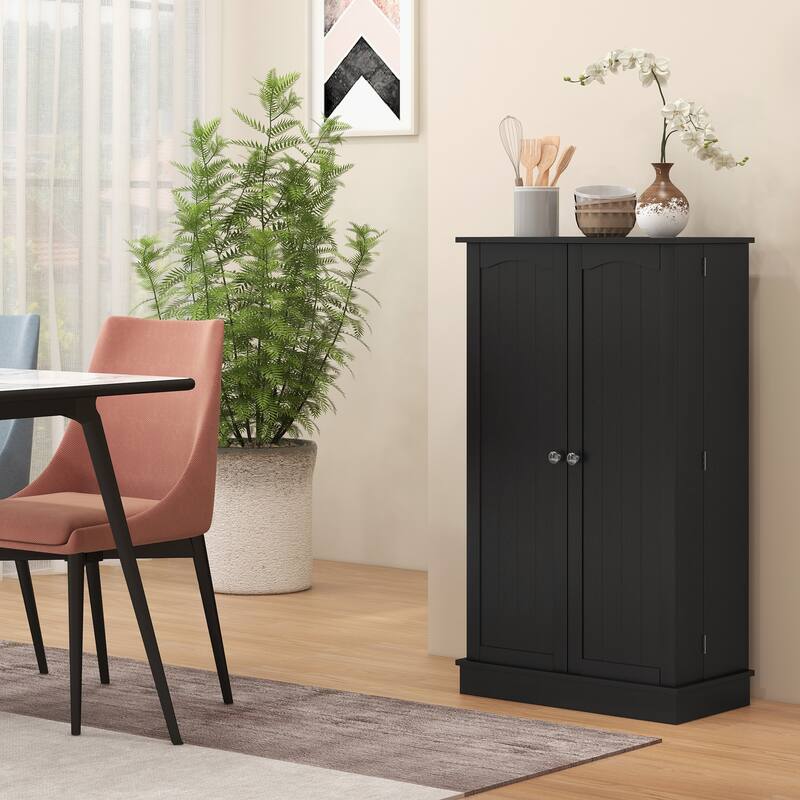 Modern Storage Cabinet with Double Doors and Adjustable Shelves for Living Room