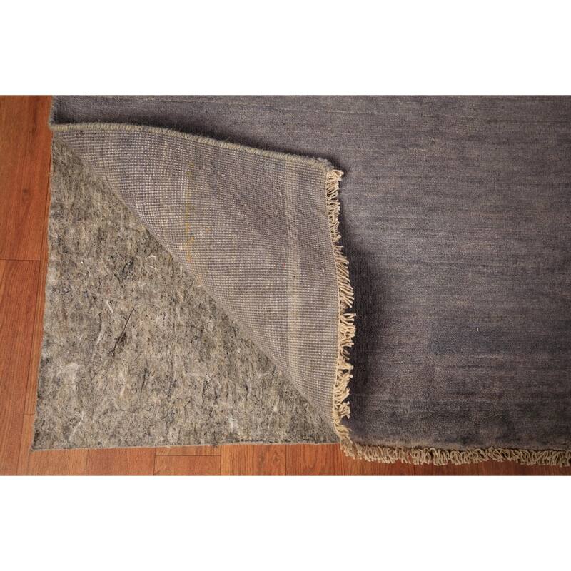 Gray Modern Gabbeh Oriental Area Rug Hand-Knotted Wool Carpet - 6'10" x 9'6"
