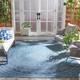 SAFAVIEH Courtyard Fran Mandala Indoor/ Outdoor Waterproof Patio Backyard Rug - 9' x 12' - Navy/Aqua