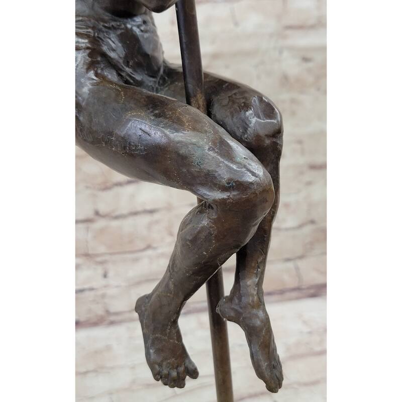 Female Dancer Stripper On Pole - Bronze Sculpture Original Art By Aldo Vitaleh