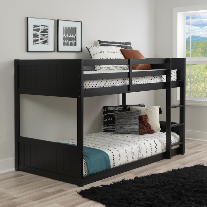 Linon Delphia Low Profile Twin over Twin Bunk Bed