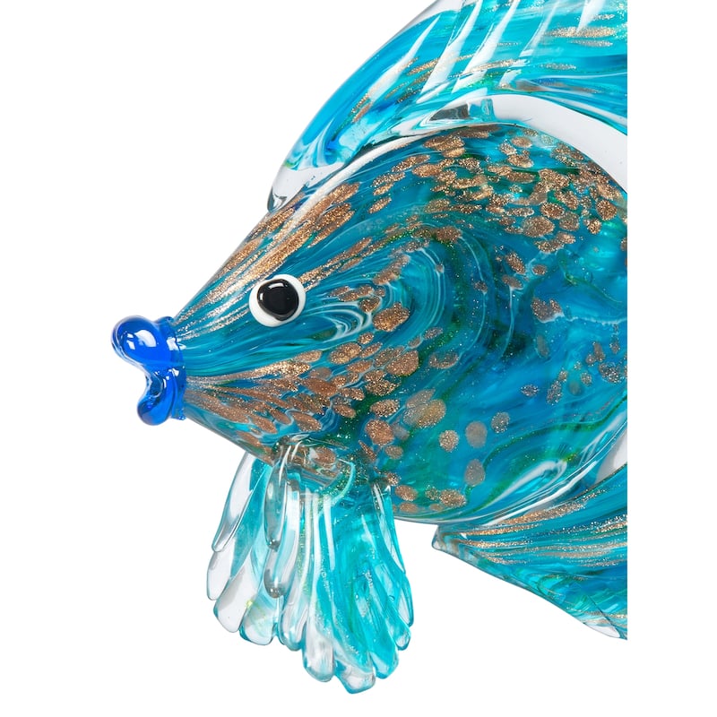 9.5 IN Tall Railay Handcrafted Art Glass Fish Figurine