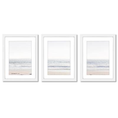 Waves in Morning Sun Tanya Shumkina Coastal - 3 Piece Framed Gallery Art Set