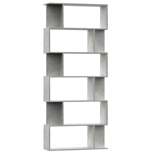 vidaXL Book Cabinet/Room Divider Concrete Gray 31.5"x9.4"x75.6"