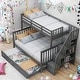 preview thumbnail 35 of 46, Twin-Over-Full Bunk Bed with Twin size Trundle, Storage and Guard Rail for Bedroom, Dorm, for Adults