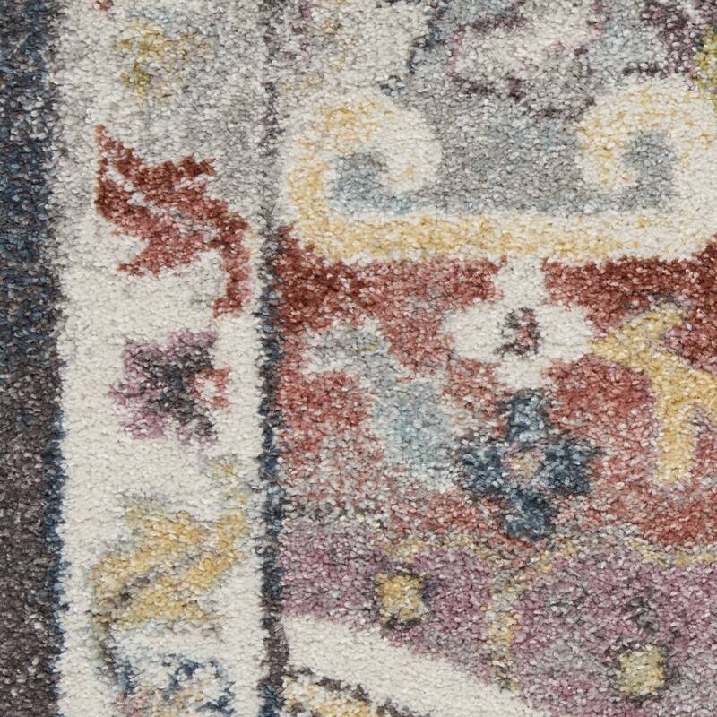 Hotef Power Loomed Distressed Floral Stain Resistant Area Rug By HomeRoots - 87' X '63' X '0.5