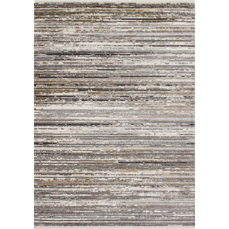Cali Collection - Grey/Beige/White Banded Rug