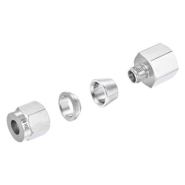 Compression Tube Fitting 1/2NPT Female Thread x 6mm Tube OD 304 ...