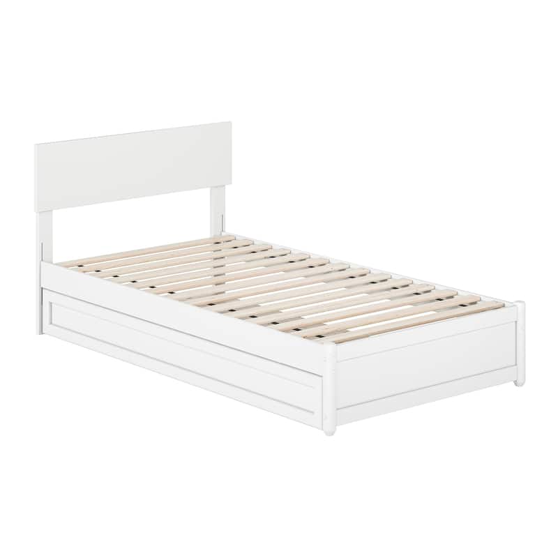 Wesley Platform Bed with Panel Footboard and Twin Trundle