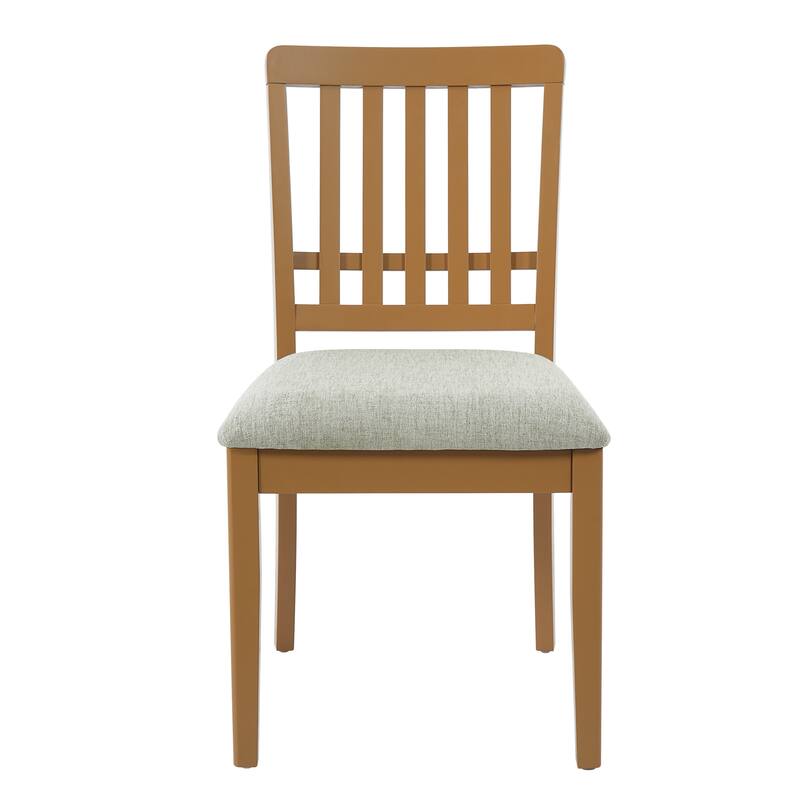 2-Piece Modern Scandinavian Dining Chairs, Curved Wood Backrest with Gray Fabric Seat, Finish for Dining Room and Apartment