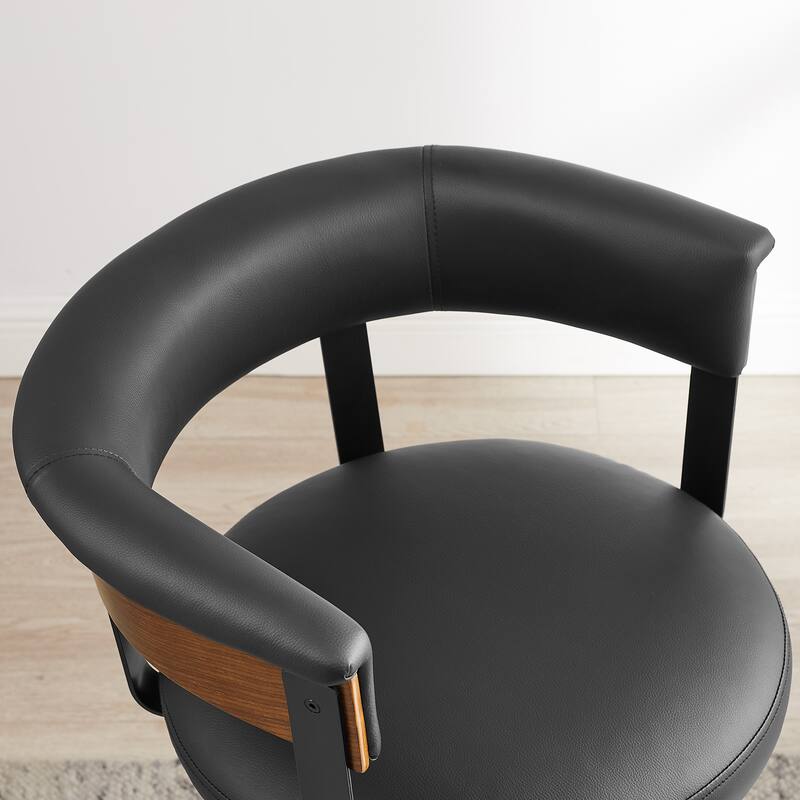 Art Leon Swivel Bar Stool Counter Height Chair with Wood Frame(set of 2)