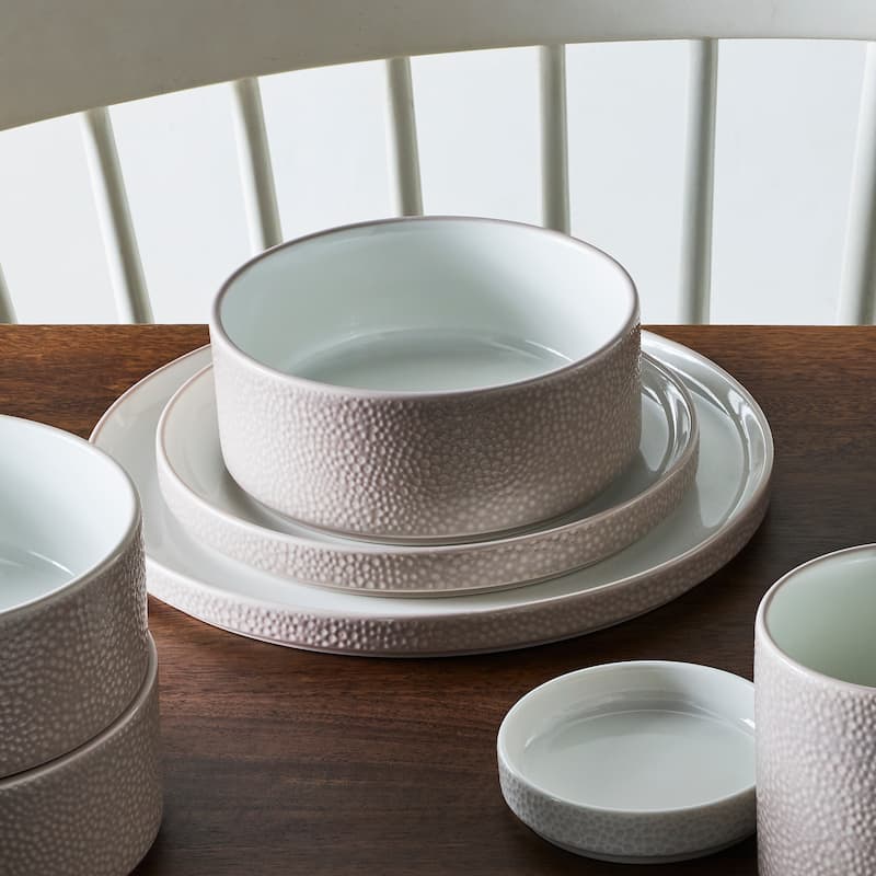 Noritake Colortex Stone 12-Piece Stax Dinnerware Set, Service For 4