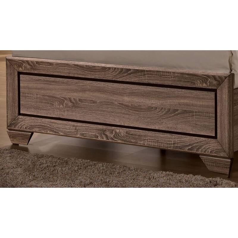 Wooden Bed in Washed Taupe