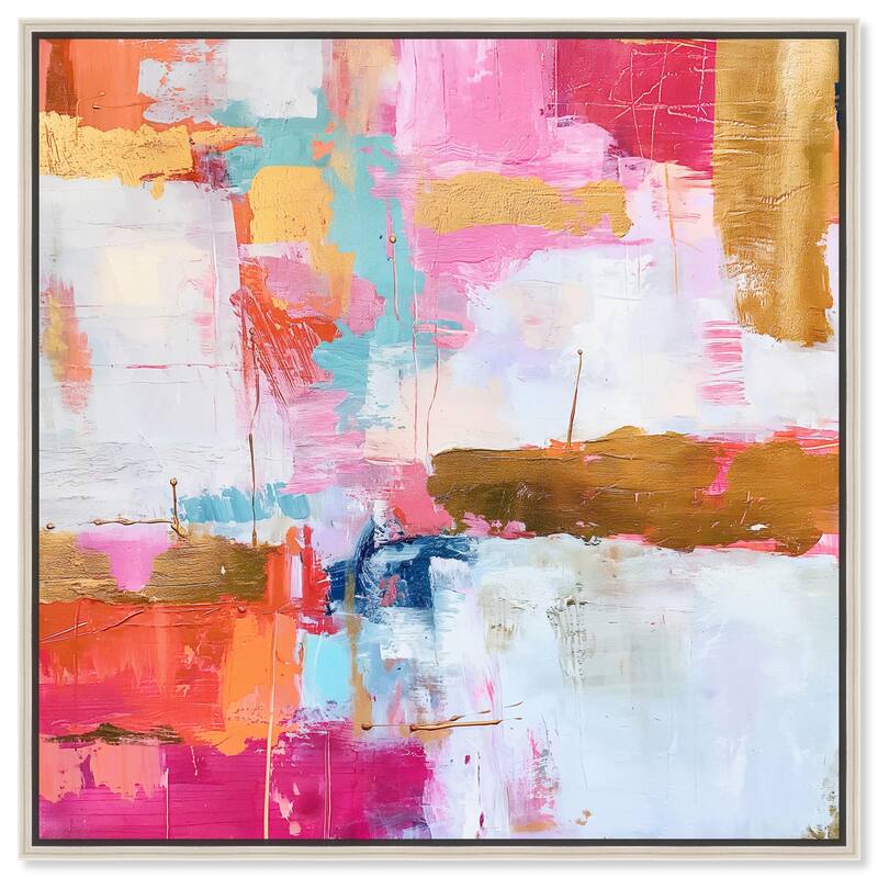 Exuberant Hues II Canvas by Art Remedy - Silver - 40" x 40"