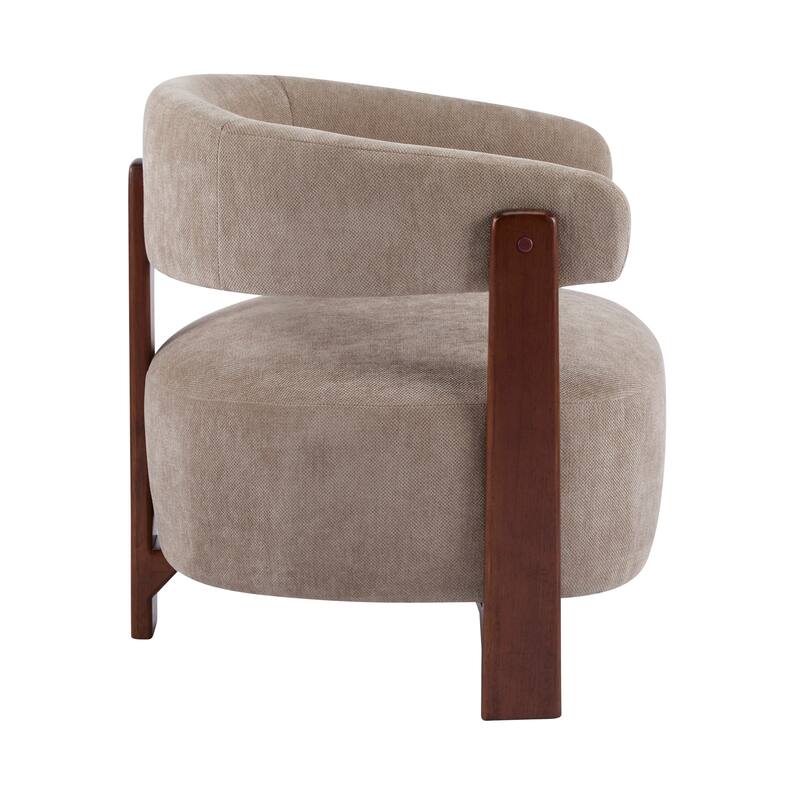 Christopher Knight Home - Accent Arm Chair Modern Upholstered Fabric Chair with Rubber Wood Legs