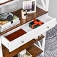 preview thumbnail 10 of 8, HOMCOM 4-Tier Shelving Bookcase Storage Cupboard with Pull Out Drawer, and Wooden Frame with X Bar Stability, White