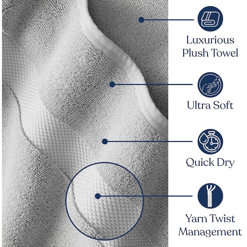 Delara Organic Cotton Luxuriously Plush Bath Towel, GOTS & OEKO-TEX Certified, 650 GSM Long Staple, Quick Dry & Ultra-Absorbent