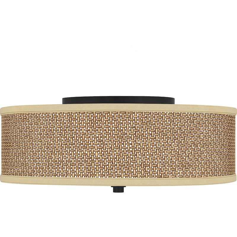 Carson Carrington Fjerritslev 3-light Rattan Flush Mount