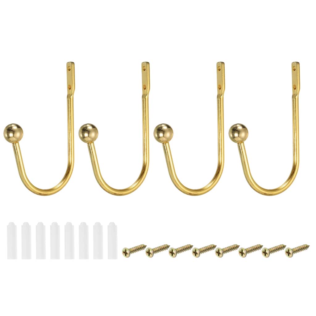 Aluminum Alloy Wall Mounted Curtain Holdback U Shaped Drapery Hooks