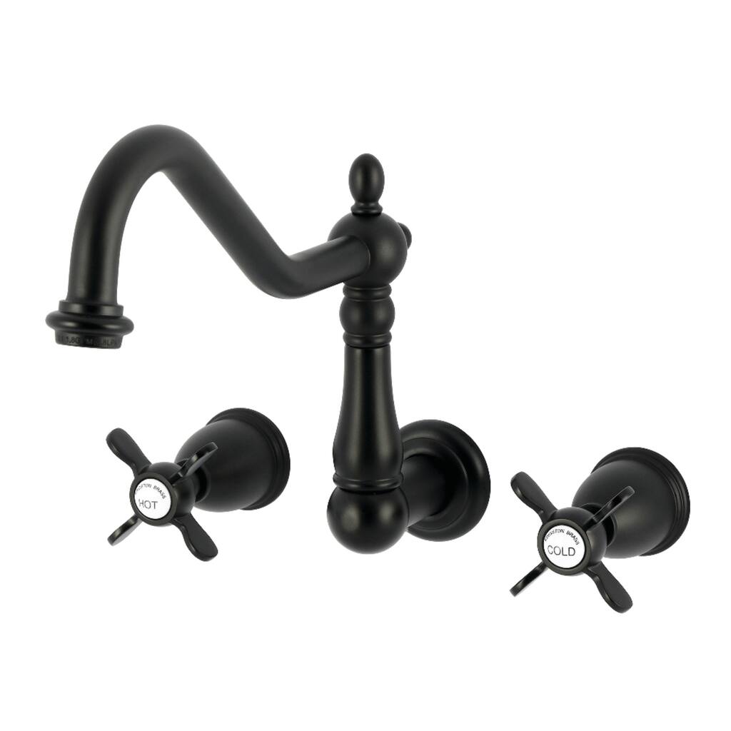 Kingston Brass Essex Double-Handle Wall-Mount Pre-Rinse Bridge Kitchen Faucet