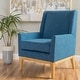 preview thumbnail 2 of 44, Aurla Mid-century Upholstered Accent Chair by Christopher Knight Home - 27.50" L x 28.50" W x 36.50" H Blue