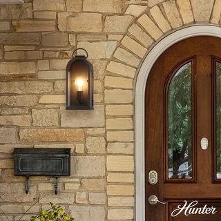 Hunter Kendra Bell Outdoor WeatherMax Wall Light - Pocket Lantern, Transitional, Low-Profile - Resists Extreme Weather!