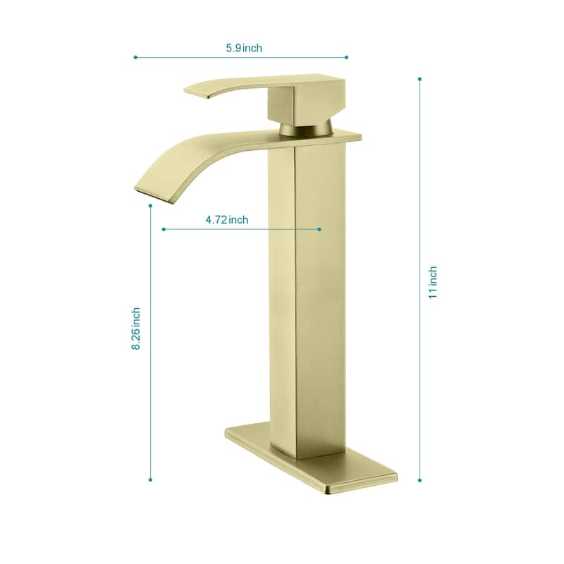 Waterfall Spout Single Handle Bathroom Sink Faucet