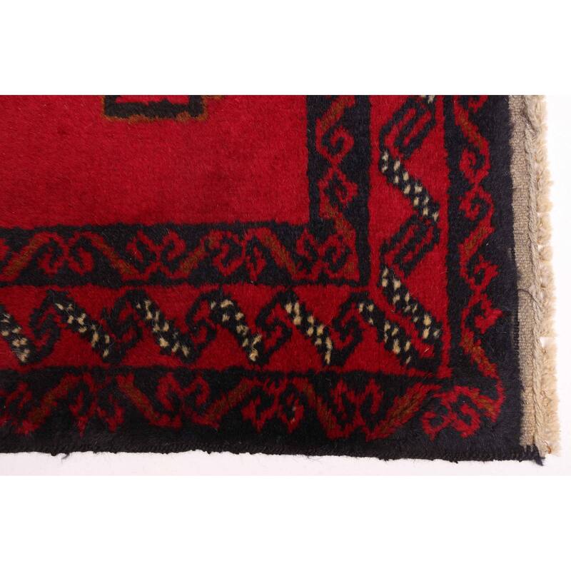 ECARPETGALLERY Hand-knotted Teimani Red Wool Rug - 3'2 x 6'1