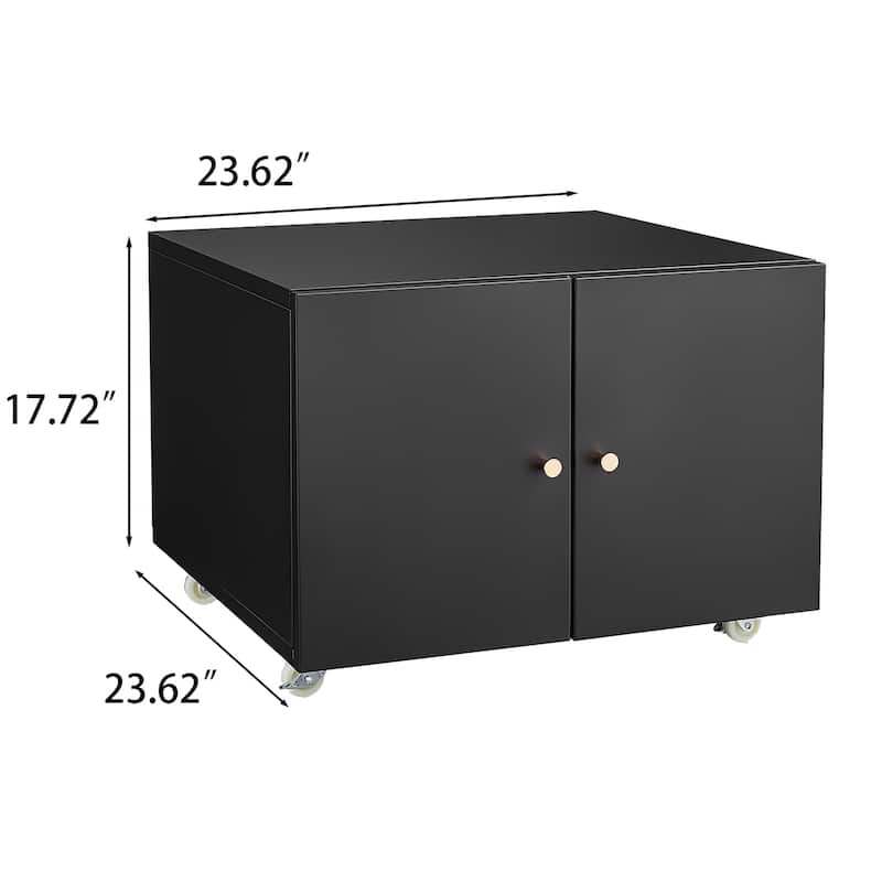 Mobile Copier Cabinet 2-door Steel Rolling Printer Stand With Storage Metal File Cabinet With 360 Degree Rotation Wheels