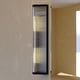 preview thumbnail 1 of 10, Barbier 2-Light 5.5 in W x 22.25 in H Modern Wall Sconce, Clear Glass, Dimmable, LED Compatible, Bathroom Vanity Full Back Plate 5.5-in W x 22.25-in H x 4.25-in D - Matte Black