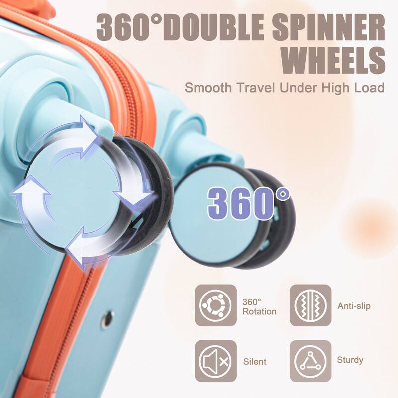 14In 20In 2 pcs in PC Spinner Wheel Luggage, Carry on Suitcase, With Gradient Color and Combination Lock