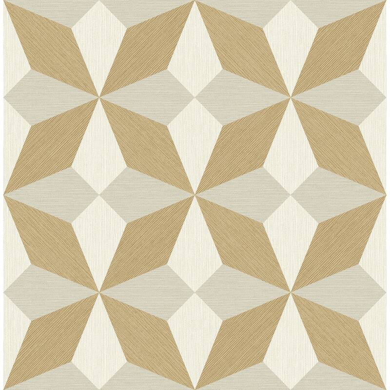 A-Street Prints Valiant Beige Faux Grasscloth Geometric Wallpaper