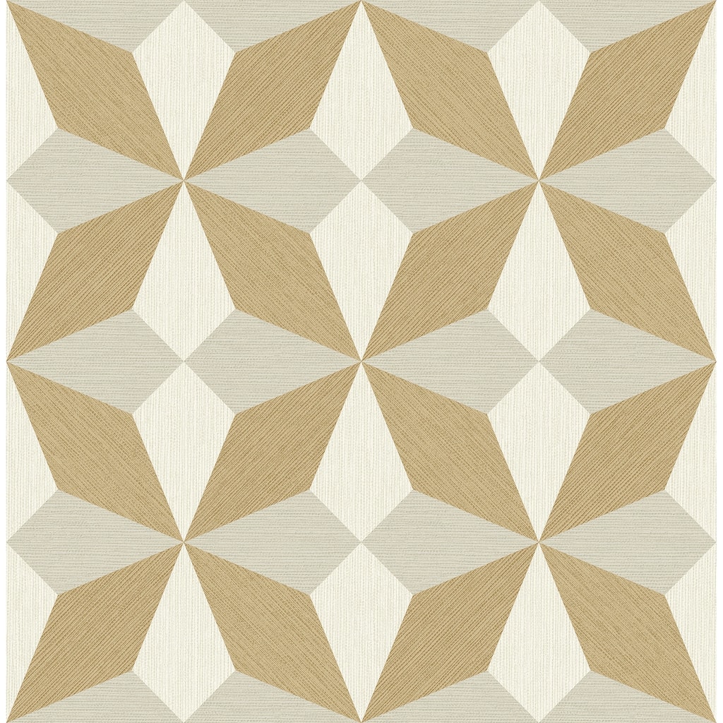 A-Street Prints Valiant Beige Faux Grasscloth Geometric Wallpaper
