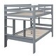 preview thumbnail 6 of 6, Grey Twin Over Twin Bunk Bed with Ladder, Storage Shelves, Pine Frame