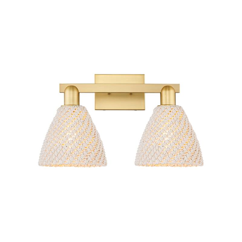 Innovations Lighting 716-2W-12-16 Natural Ballston Dome Vanity Natural - Satin Gold / Natural