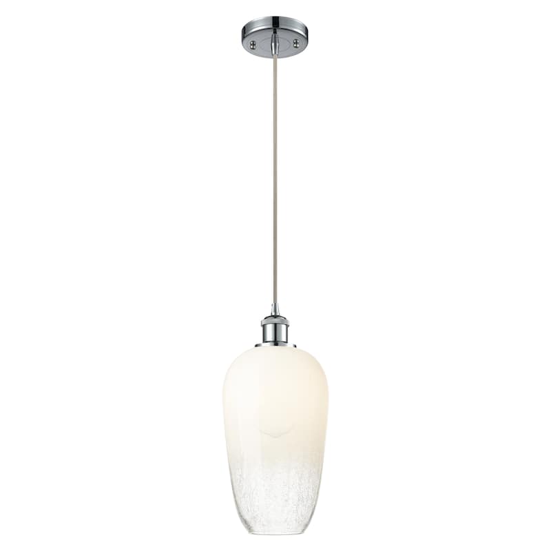 Innovations Lighting Endless Possibilities Ballston - Brookhaven Flute - 1 Light 7" Cord Hung Mini Pendant - Polished Chrome/Opal