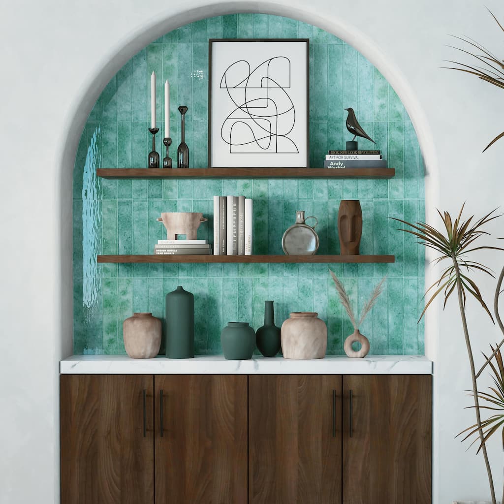 Merola Tile Menorca Aqua 2-1/2" x 12-7/8" Ceramic Wall Tile