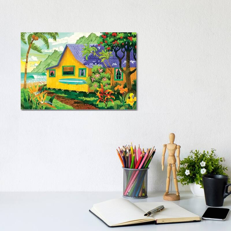 iCanvas "Yellow Cabana" by Robin Wethe Altman Canvas Print - 8x12x0.75