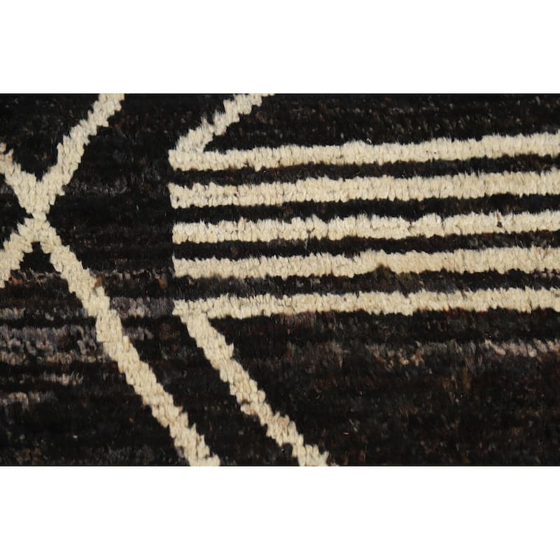 Geometric Moroccan Oriental Area Rug Handmade Bedroom Wool Carpet - 6'11" x 9'10"