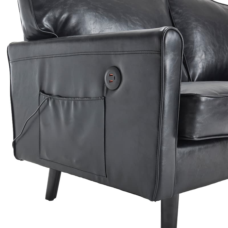 Loveseat Sofa,Mid Century Modern Love Seat, 2 Seater Sofa Couches For Living Room,Small Couch With Usb & Removable Pillow Cover