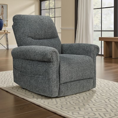 Auro Power Lift Recliner Chair, Heat, Massage, 39 Inch, Gray Polyester
