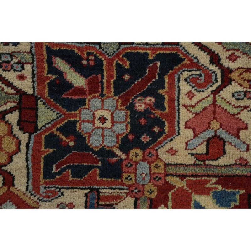 Hand Knotted Oriental 100% Wool Carpet Traditional Medallion Oranges & Rust Heriz (serapi) Area Rug - 10' 6'' X 8' 3''