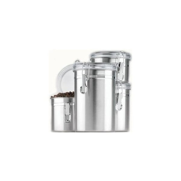 Anchor hocking 24954 ss canister set w/ clear lids